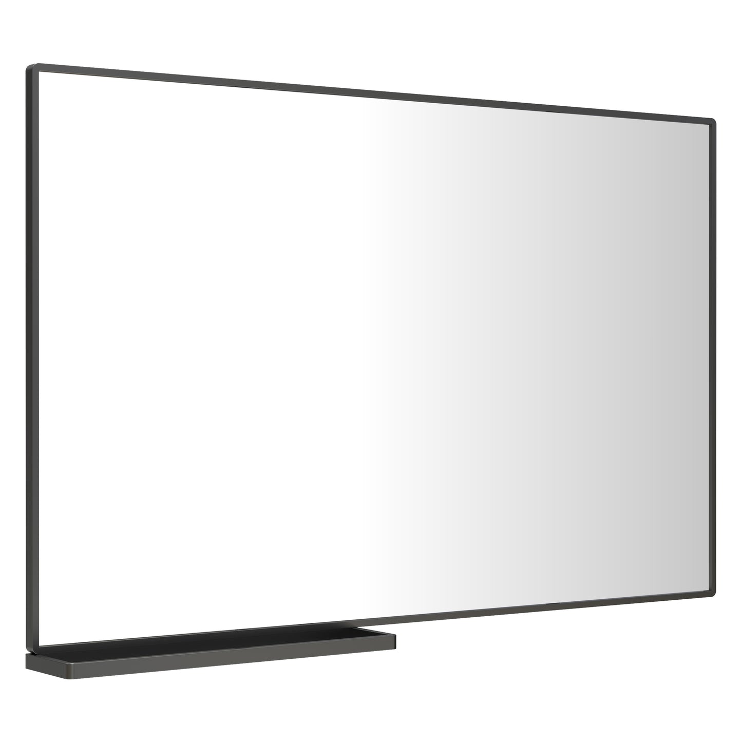 48x30 inch modern bathroom mirror with storage rack rectangular black wall mirror for hanging mirror in bathroom, living room,