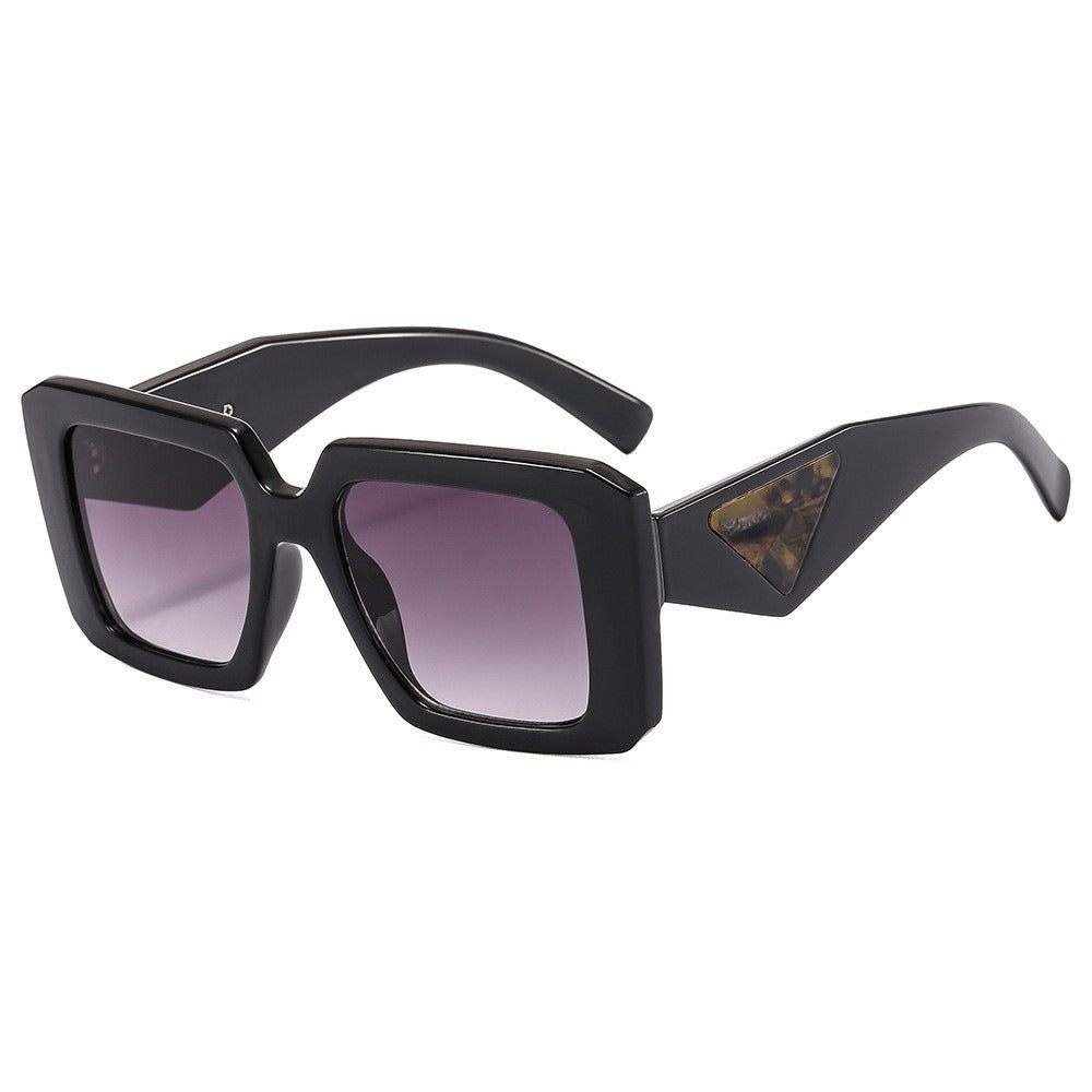 Retro box leopard print leg sun protection sunglasses