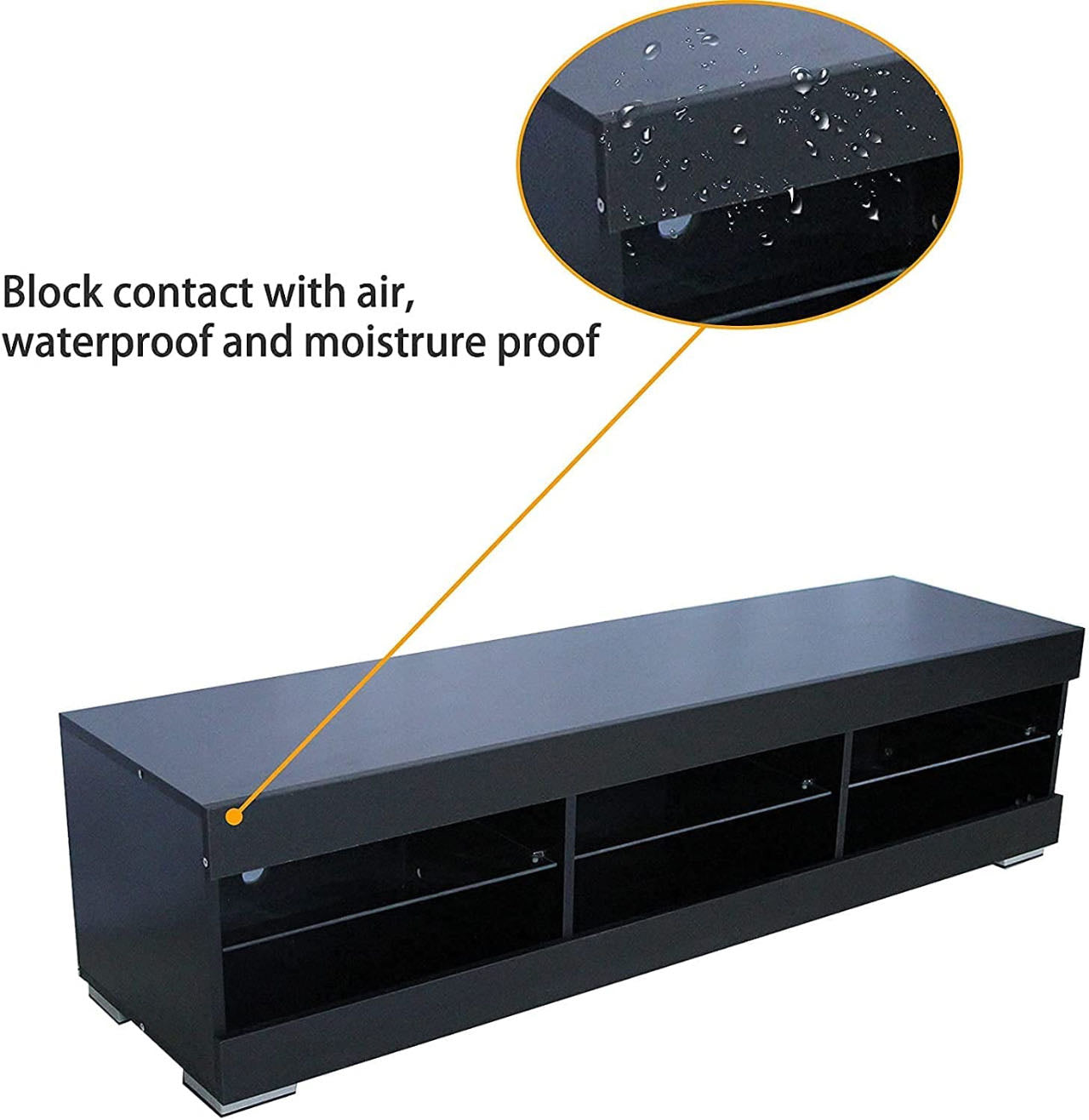 LED TV Stand for Up to 60 Inch TV Modern High Gloss Entertainment Center with Open Shelf