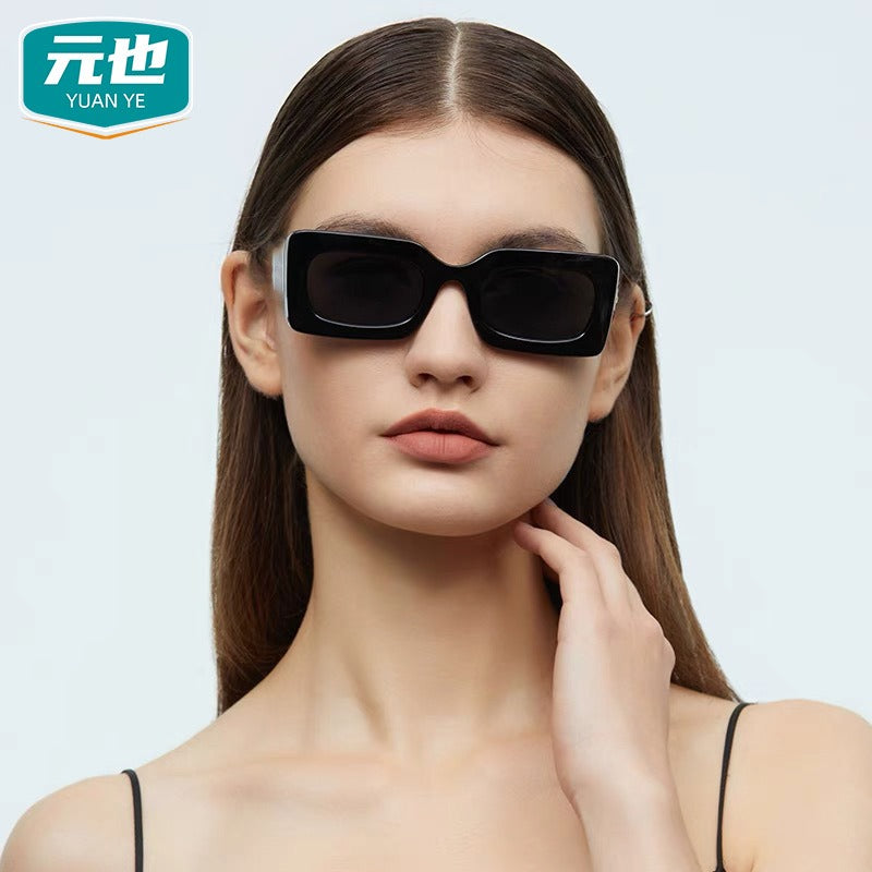Candy colored sunglasses women's square sunglasses men's fashionable and trendy retro glasses