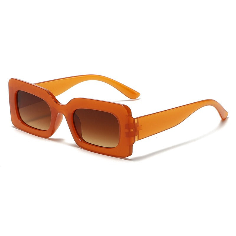 Candy colored sunglasses women's square sunglasses men's fashionable and trendy retro glasses
