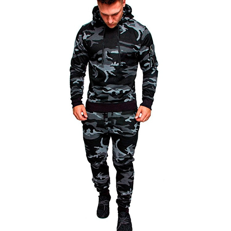 New men's outdoor sports and leisure camouflage cover head thermal sublimation camouflage set