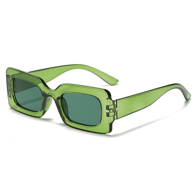 Candy colored sunglasses women's square sunglasses men's fashionable and trendy retro glasses