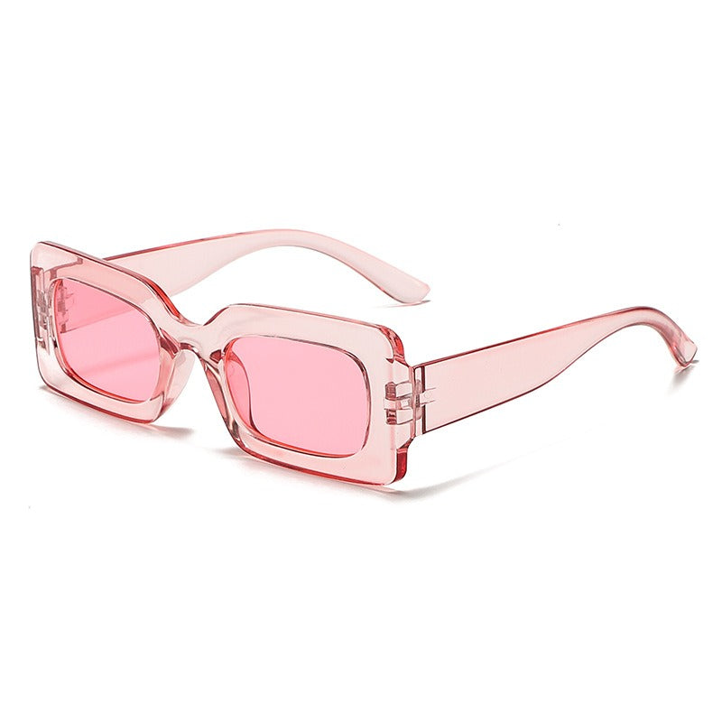Candy colored sunglasses women's square sunglasses men's fashionable and trendy retro glasses