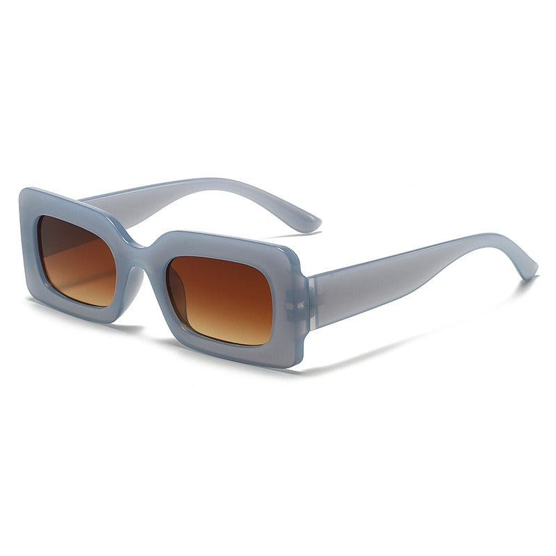 Candy colored sunglasses women's square sunglasses men's fashionable and trendy retro glasses