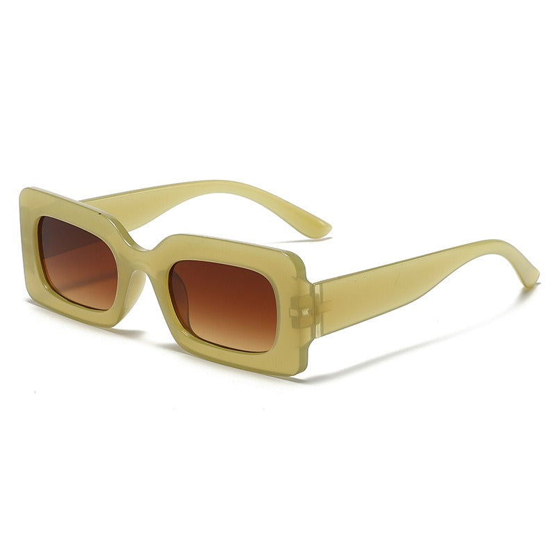 Candy colored sunglasses women's square sunglasses men's fashionable and trendy retro glasses
