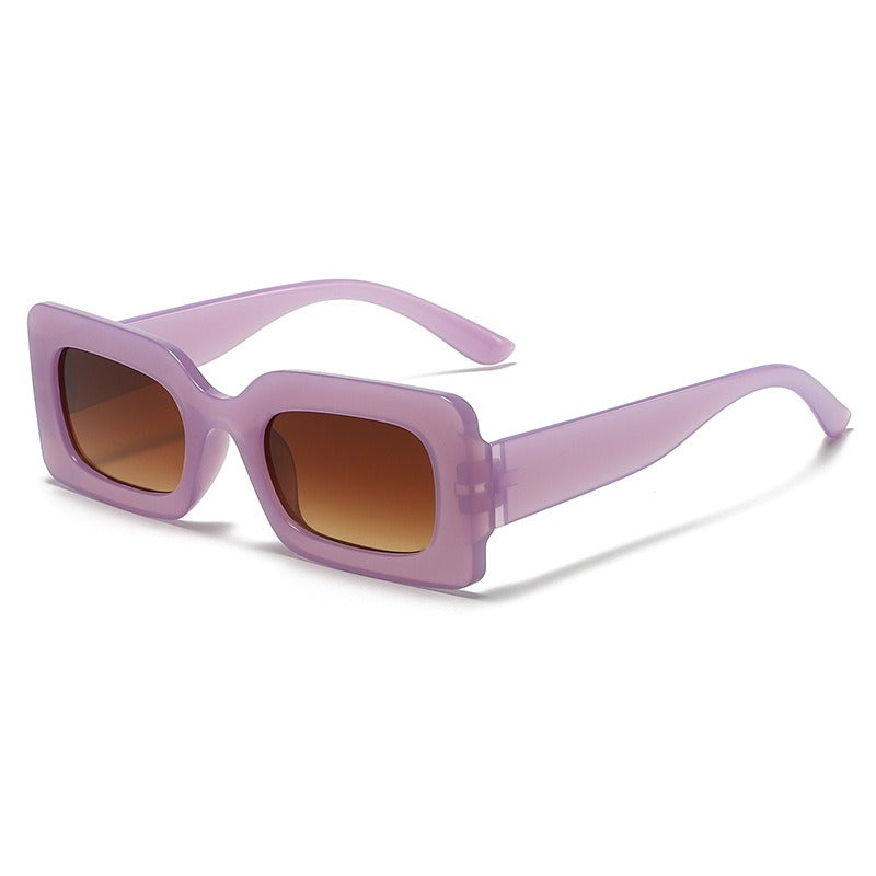 Candy colored sunglasses women's square sunglasses men's fashionable and trendy retro glasses