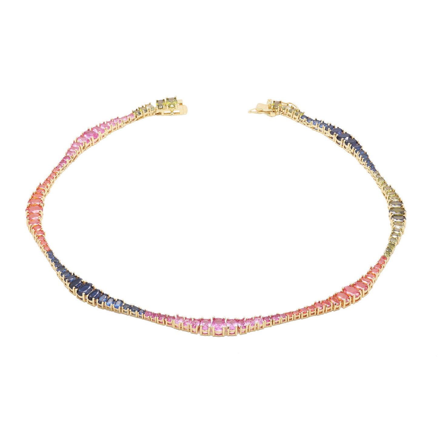 Irregular mixed color zircon necklace for women's fashion
