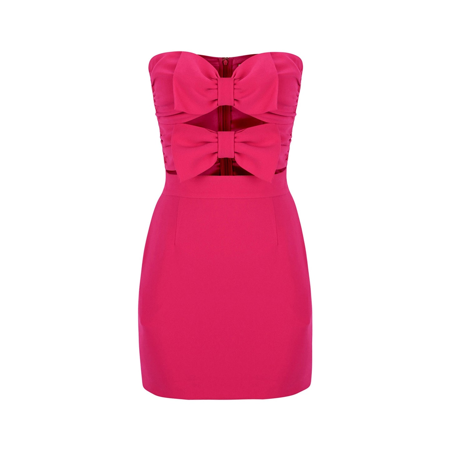 Short skirt sexy backless straight tube skirt hollow out bow dress
