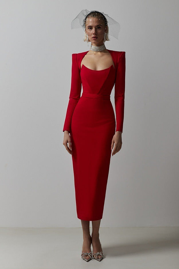 Minimalist Bandage New Fashion Women's Dress Long Dress