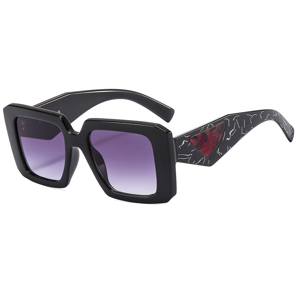 Retro box leopard print leg sun protection sunglasses