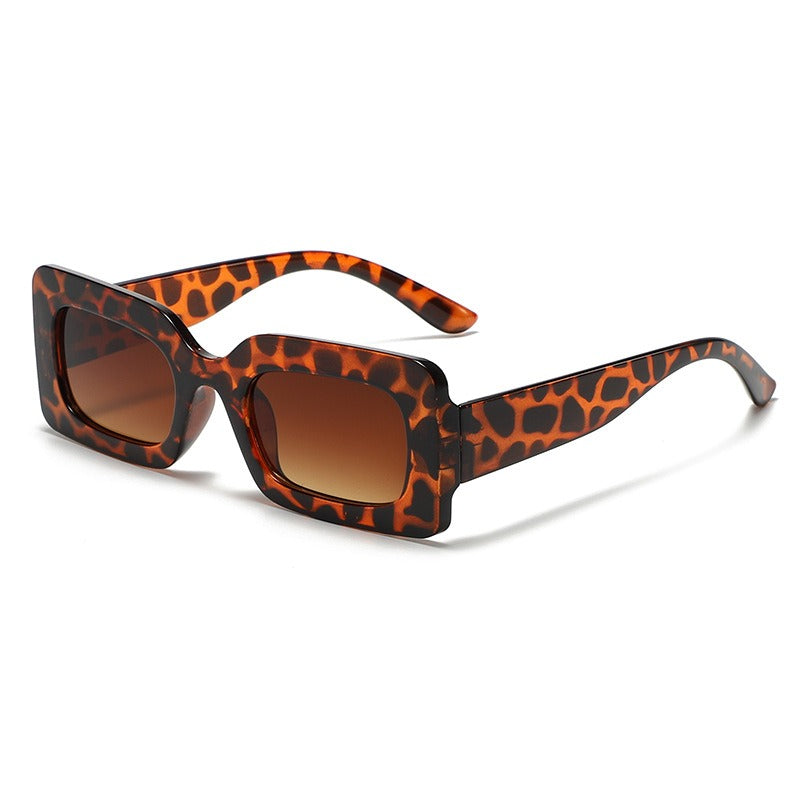 Candy colored sunglasses women's square sunglasses men's fashionable and trendy retro glasses
