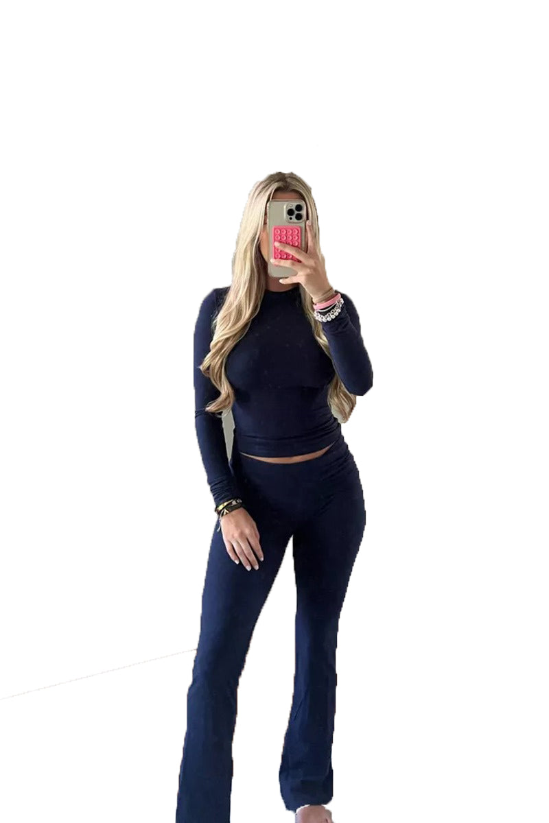Women high end fashion Hong Kong style retro chic two piece solid color suit