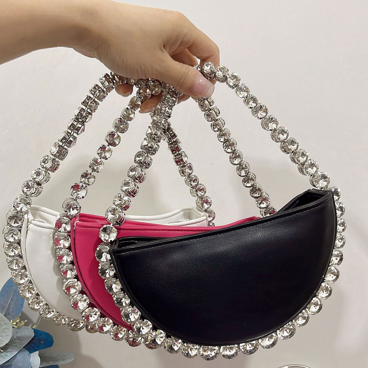 Ultra shiny diamond inlaid underarm bag with rhinestone shoulder bag for carrying