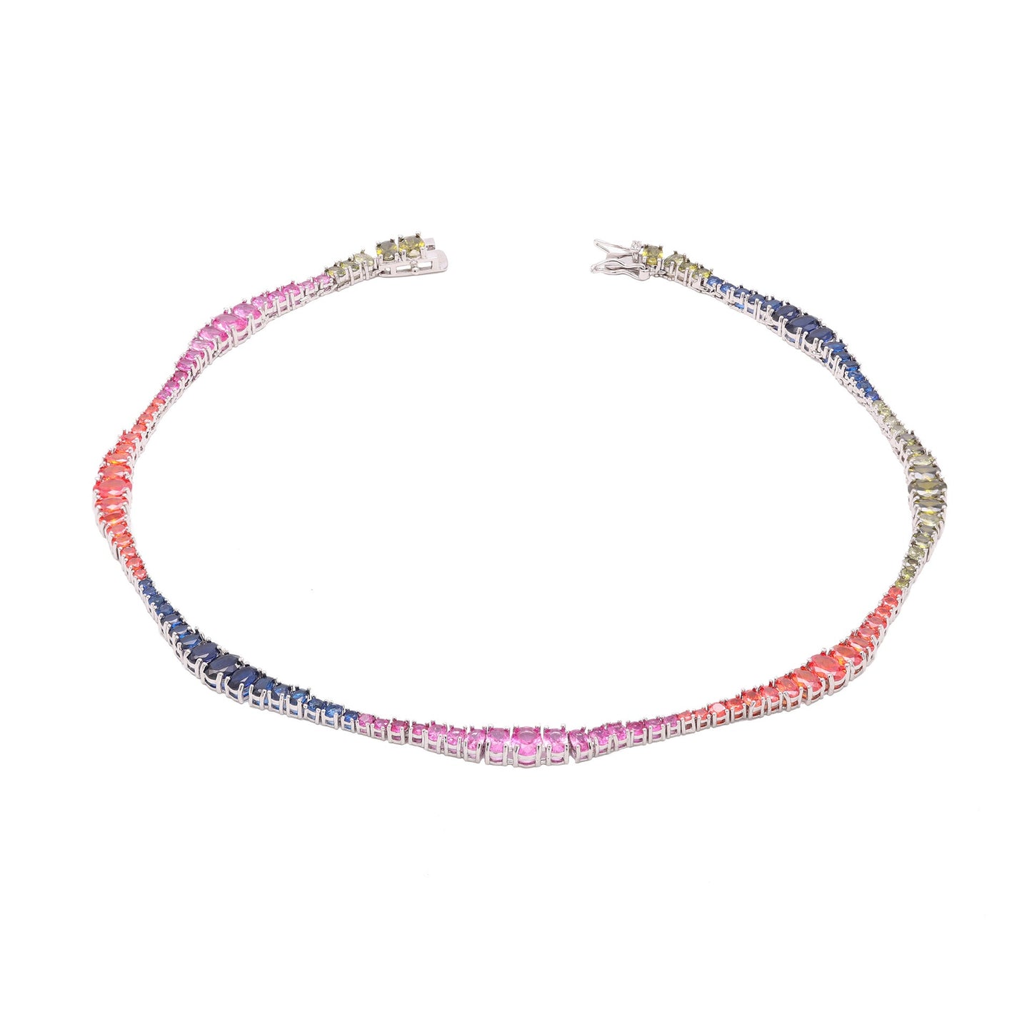 Irregular mixed color zircon necklace for women's fashion