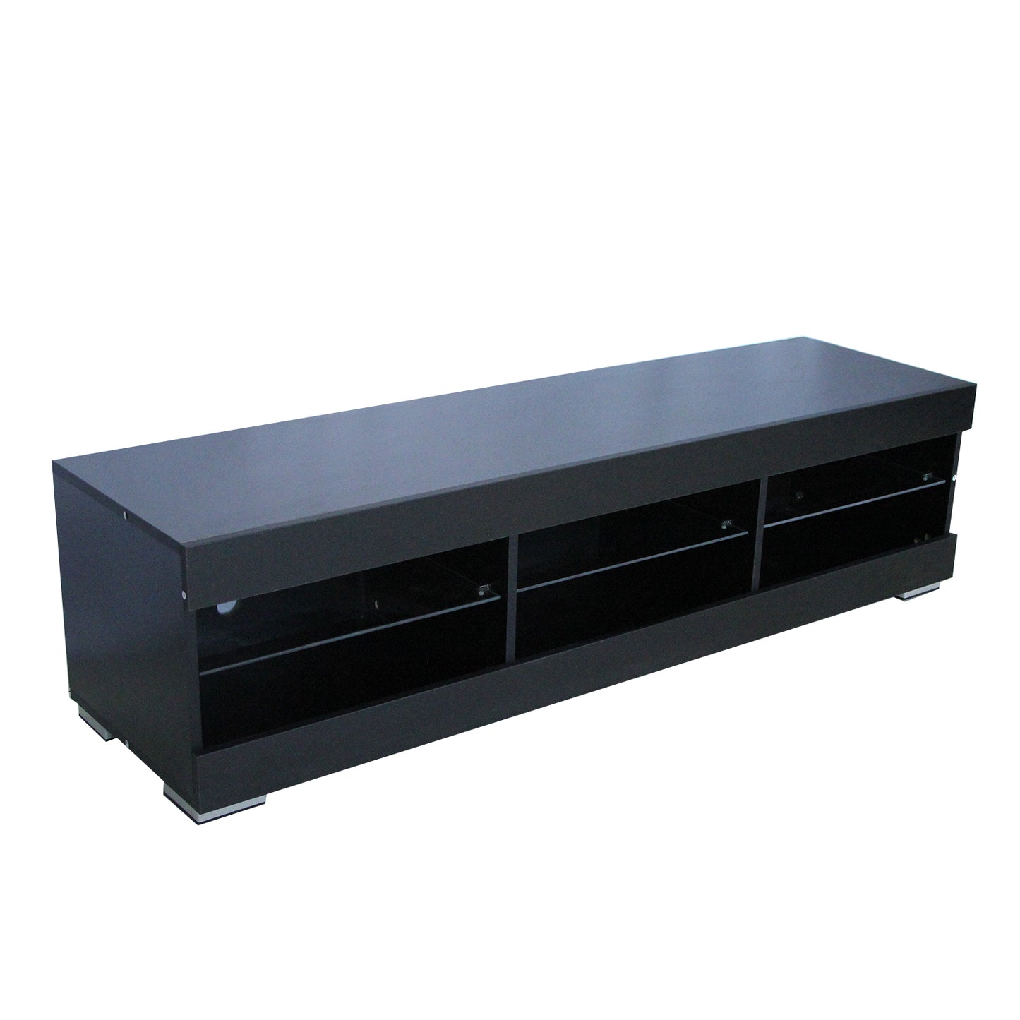 LED TV Stand for Up to 60 Inch TV Modern High Gloss Entertainment Center with Open Shelf