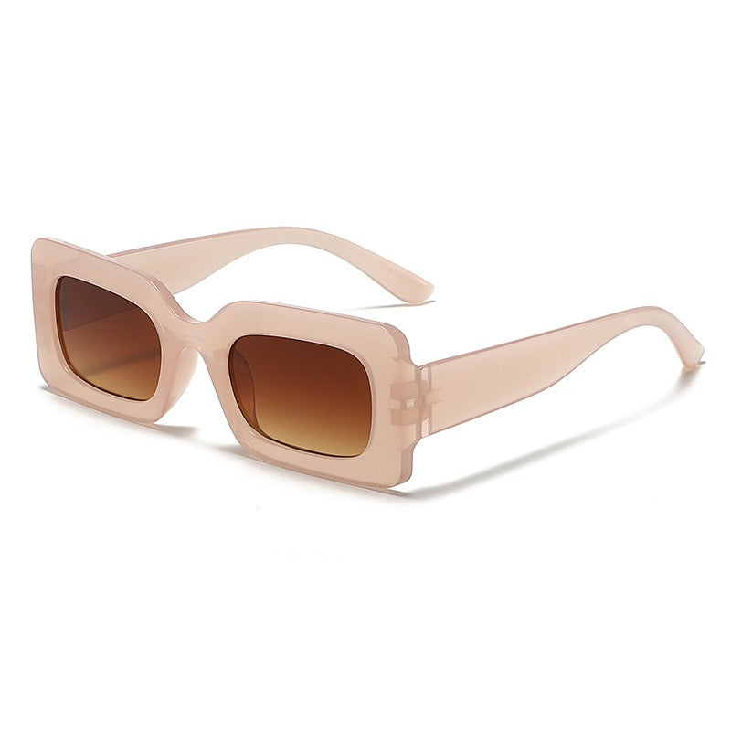 Candy colored sunglasses women's square sunglasses men's fashionable and trendy retro glasses