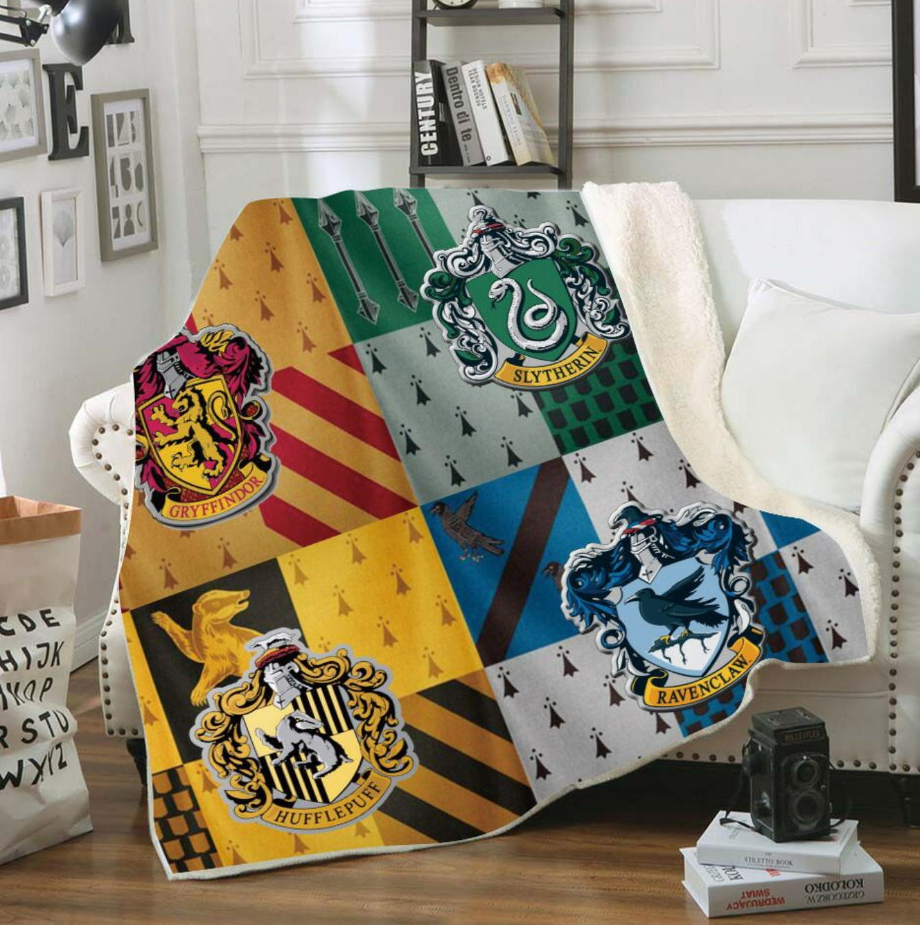 Harry Potter 3d Digital Printing Cotton Velvet Square Blanket Double-Layer Thickened Lazy Sofa Blanket