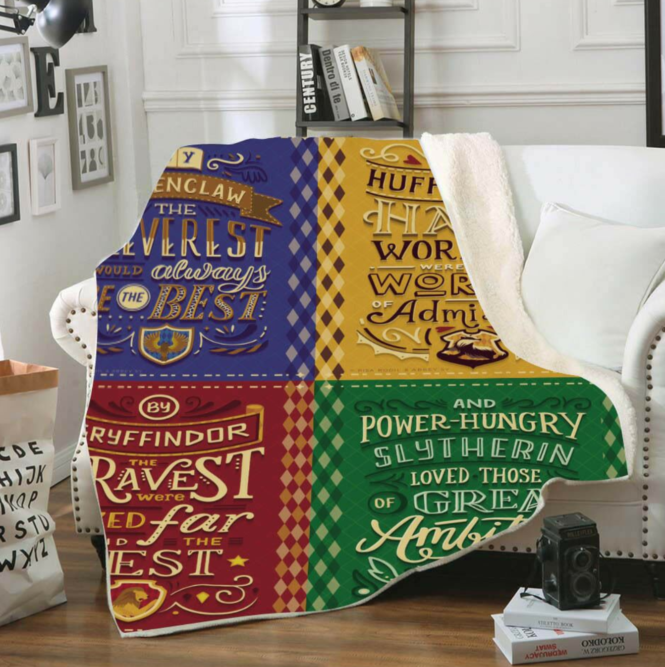 Harry Potter 3d Digital Printing Cotton Velvet Square Blanket Double-Layer Thickened Lazy Sofa Blanket