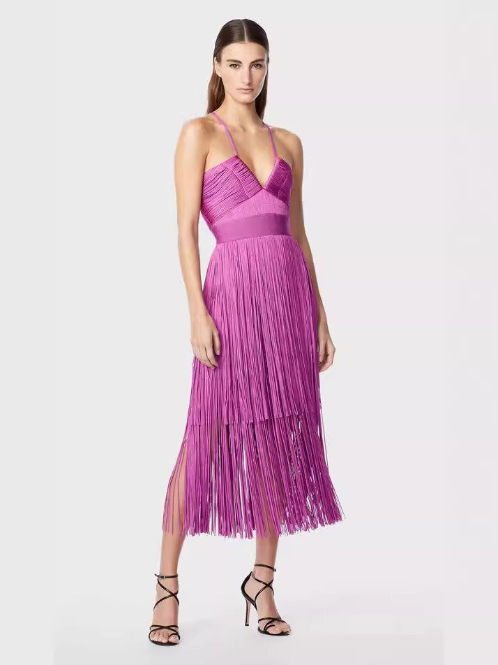 Suspender fringe skirt, backpack hip skirt, bandage dress