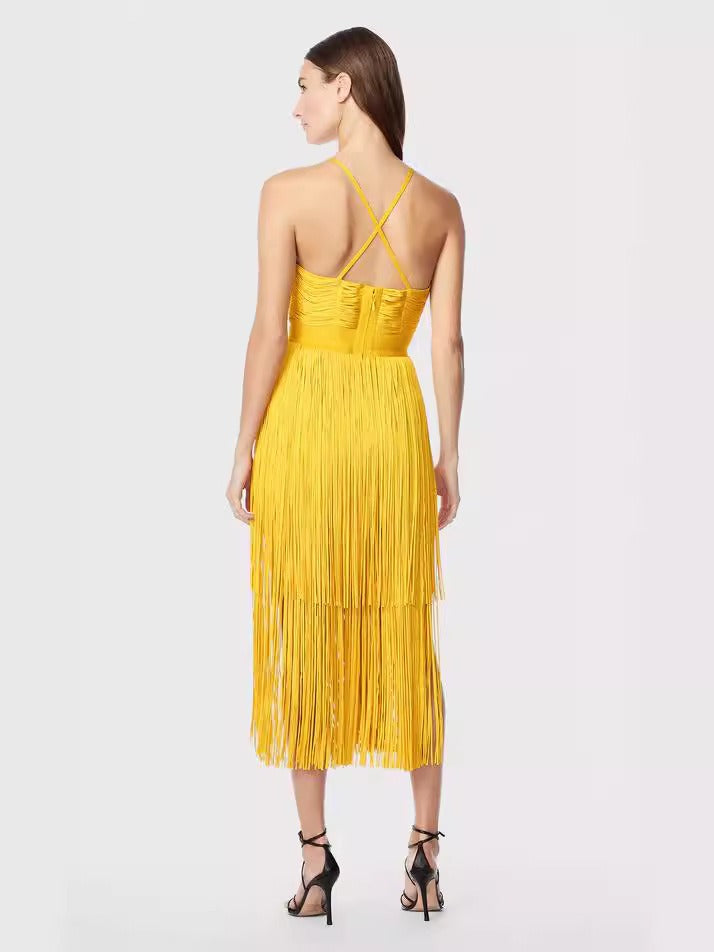 Suspender fringe skirt, backpack hip skirt, bandage dress
