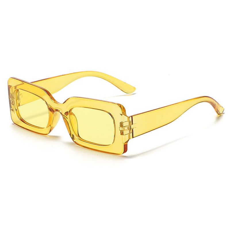 Candy colored sunglasses women's square sunglasses men's fashionable and trendy retro glasses