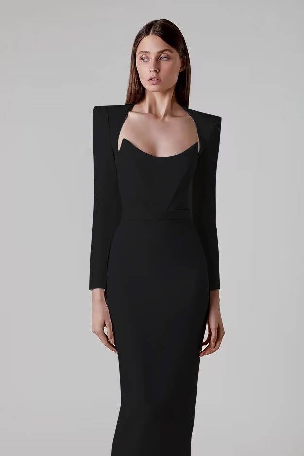 Minimalist Bandage New Fashion Women's Dress Long Dress