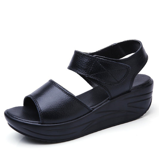 Summer women's sandals genuine leather thick sole platform sandals women's fashion student casual shoes