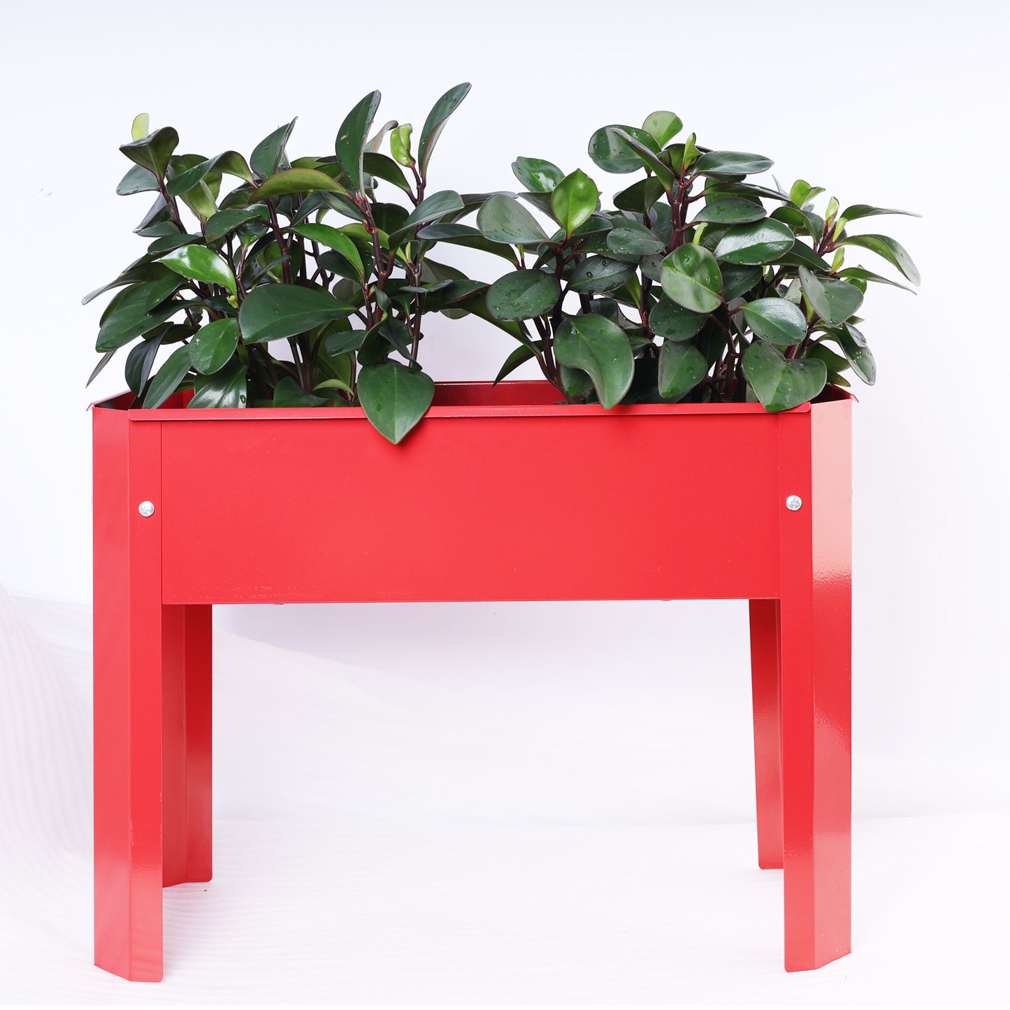 Elevated garden bed.metal elevated outdoor flowerpot box.suitable for backyard and terrace.large flowerpot. Red x 2
