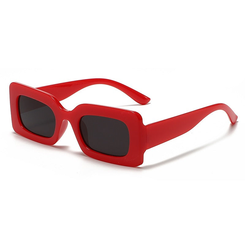 Candy colored sunglasses women's square sunglasses men's fashionable and trendy retro glasses