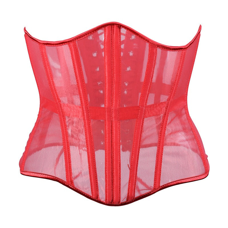 23517-28cm medium-length fishbone strap waistband see-through mesh breathable thin waistband 16 fishbones