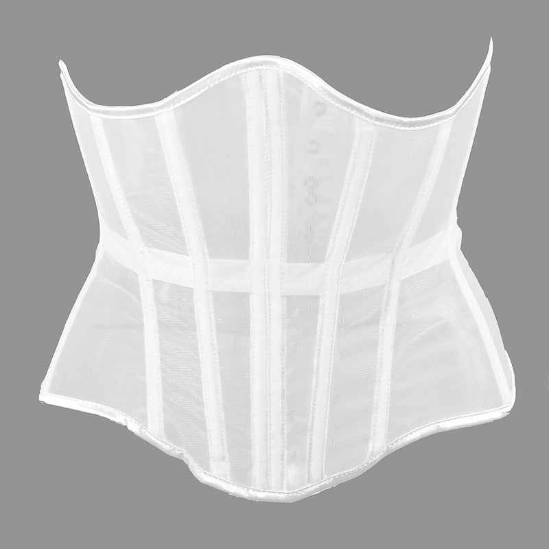 23517-28cm medium-length fishbone strap waistband see-through mesh breathable thin waistband 16 fishbones